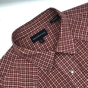 Panhandle Slim Mens XL Plaid Pearl Snap Short Sleeve Rodeo‎ Cowboy